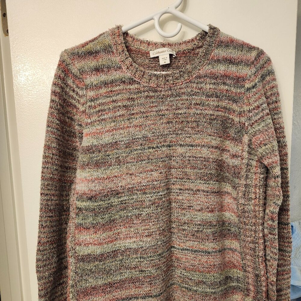 Coldwater Creek Brown Striped Sweater - Medium